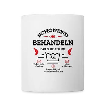 SCHONEND BEHANDELN 34. GEBURTSTAG - Tasse - Weiß - Vorne