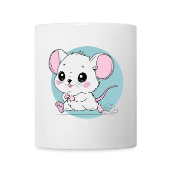 Souris Drôle en Course - Amateur de Fromage - Mug blanc - blanc - Devant