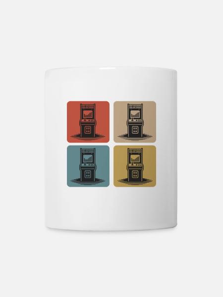 Retro Gaming Automaten 80er - Tasse - Weiß