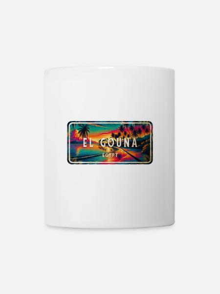 El Gouna Ägypten Vintage Schild Design - Tasse - Weiß