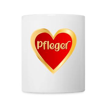 BERUF PFLEGE - HERZ PFLEGER - Tasse - Weiß - Vorne