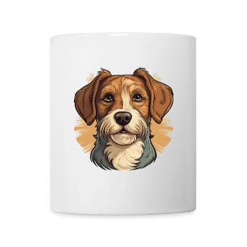 Hund im Comic retro Stil - Tasse - Weiß - Vorne