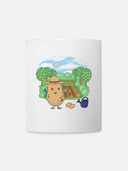 Kartoffel Farmer Gemüse Garten Kartoffeln Bauer - Tasse - Weiß