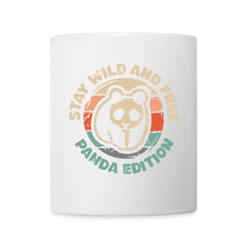 Stay Wild and Free – Panda Edition Retro Design - Tasse - Weiß - Vorne