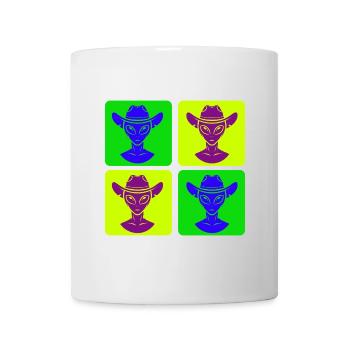 Alien Cowboy Pop Art Design - Mug - white - Front