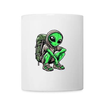 Alien Backpacker Design - Tasse - Weiß - Vorne