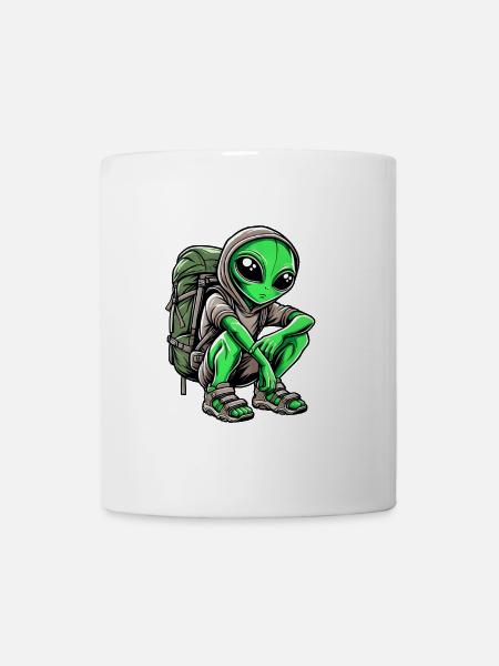 Alien Backpacker Design - Tasse - Weiß