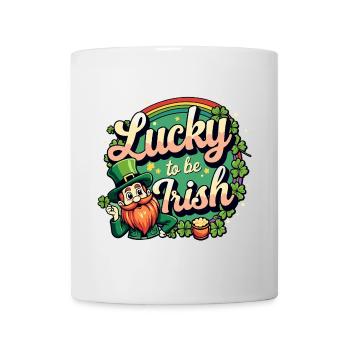 Lucky to be Irish – St. Patrick's Day Leprechaun - Mug - white - Front