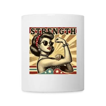 Strength Strong Cool Woman Rockabilly Gift - Mug - white - Front