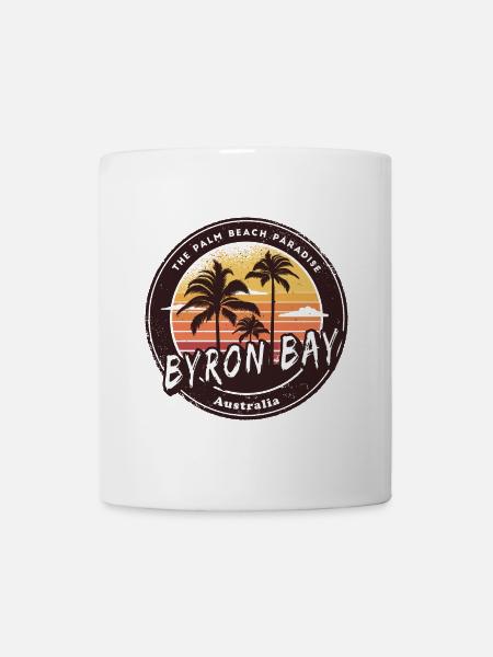 Byron Bay Australien Palmen Design - Tasse - Weiß
