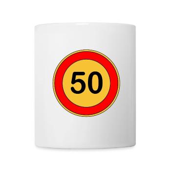 50th birthday , 50 years , Yellow road sign - Mug - white - Front