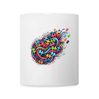 Farbenfrohes, von Puzzles inspiriertes Design - Tasse - Weiß - Vorne