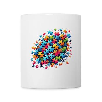 Conception de puzzle coloré pour l’expression créative - Mug blanc - blanc - Devant