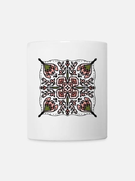 Kaleido Blütenstern Muster - Tasse - Weiß