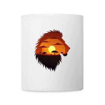 Coucher de soleil rugissant sur la savane - Mug blanc - blanc - Devant