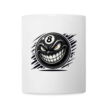 Böse 8-Ball – Das grinsende Billard Monster - Tasse - Weiß - Vorne