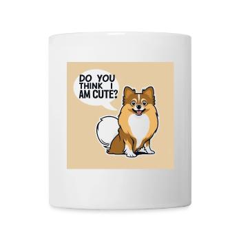 Funny Pomeranian Dog - Do You Think I Am Cute? - Mug - white - Front