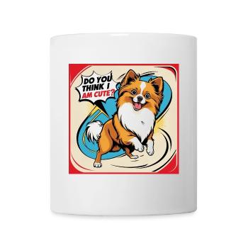 Funny Pomeranian Dog - Do You Think I Am Cute? - Tasse - Weiß - Vorne