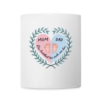 Mom, Dad & Baby Heart Design - Mug - white - Front