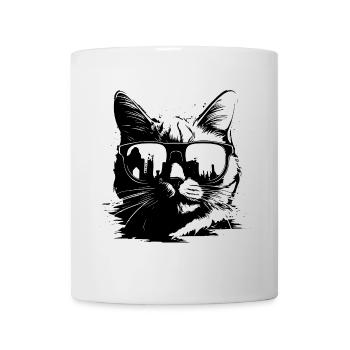 Chat avec des lunettes de soleil - Mug blanc - blanc - Devant
