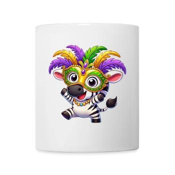 Mardi Gras Zebra Maske Karneval Verkleidung - Tasse - Weiß - Vorne