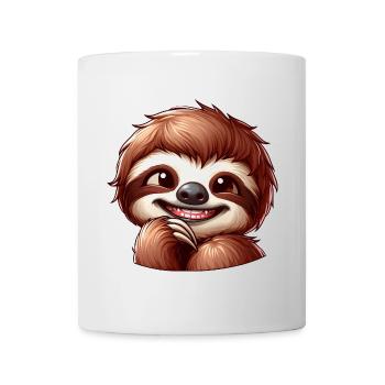 Süßes schüchternes Faultier Cartoon - Tasse - Weiß - Vorne