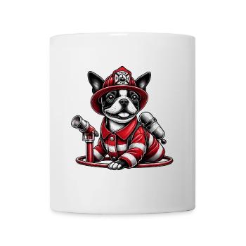 Bostie Feuerwehrhund - Tasse - Weiß - Vorne