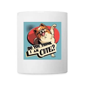 Funny Pomeranian Dog - Do You Think I Am Cute? - Mug - white - Front