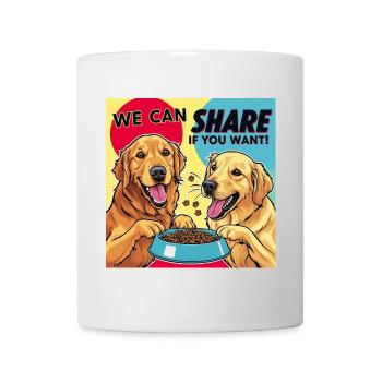 Comic Dogs - Nous pouvons partager si vous le souhaitez - Mug blanc - blanc - Devant