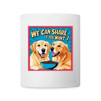 Comic Dogs - Nous pouvons partager si vous le souhaitez - Mug blanc - blanc - Devant