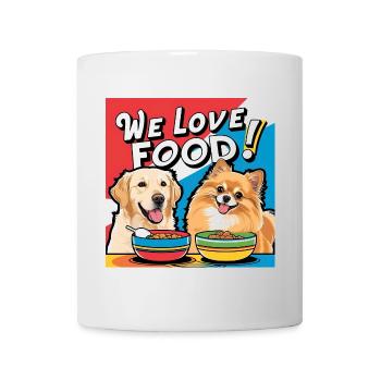 Chiens comiques - Nous aimons la nourriture - Mug blanc - blanc - Devant