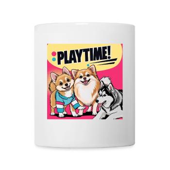 Comic Dogs - Playtime - Tasse - Weiß - Vorne