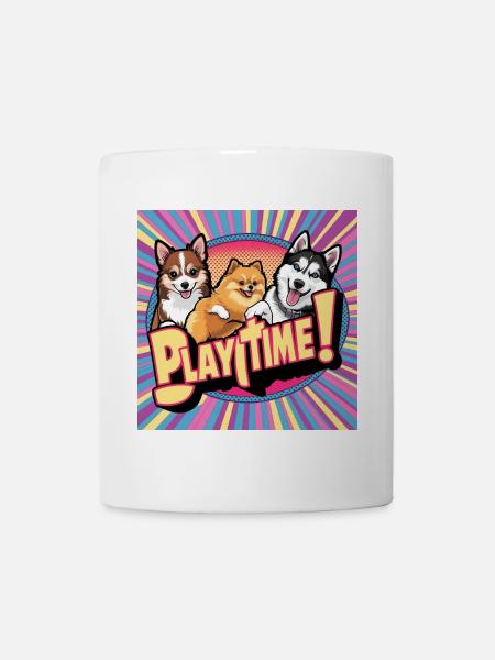 Comic Dogs - Playtime - Tasse - Weiß