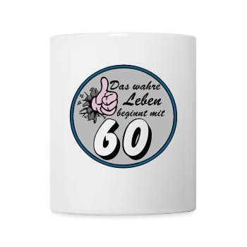 60e anniversaire, la vraie vie - Mug blanc - blanc - Devant