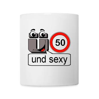 50e anniversaire, plus de 50 ans et sexy - Mug blanc - blanc - Devant