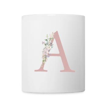 Un monogramme, floral, personnalisable - Mug blanc - blanc - Devant