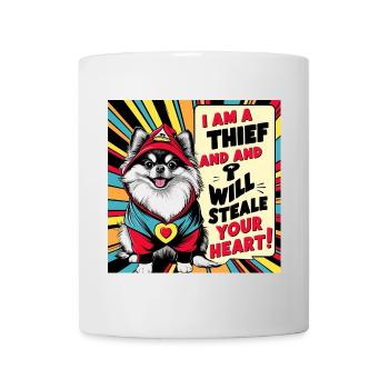 Pomeranian Dog "I am a thief" - Mug - white - Front