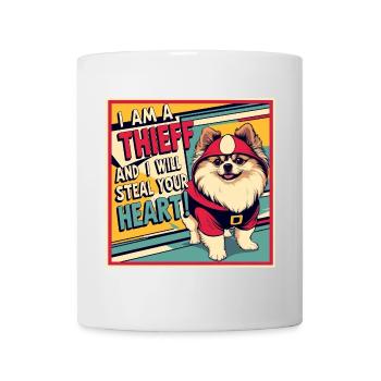 Pomeranian Dog "I am a thief" - Mug - white - Front