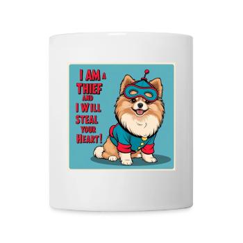 Hund im Superheldenkostüm - Tasse - Weiß - Vorne