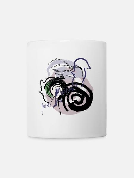 Abstraktes Muster - Tasse - Weiß