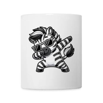 Cooles Zebra Dab Cartoon mit Sonnenbrille - Tasse - Weiß - Vorne
