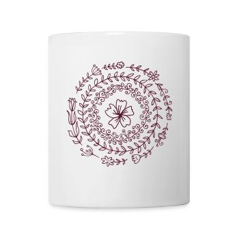 Blumen Spiral Mandala - Tasse - Weiß - Vorne