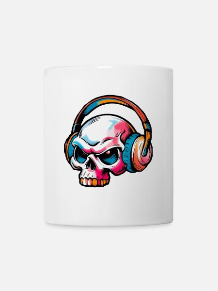Farbige Schädel Illustration - Tasse - Weiß
