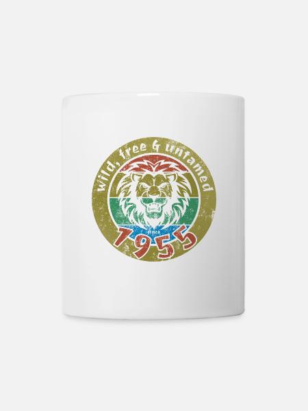 70e anniversaire Sauvage, libre et indompté depuis 1955 - Mug blanc - blanc