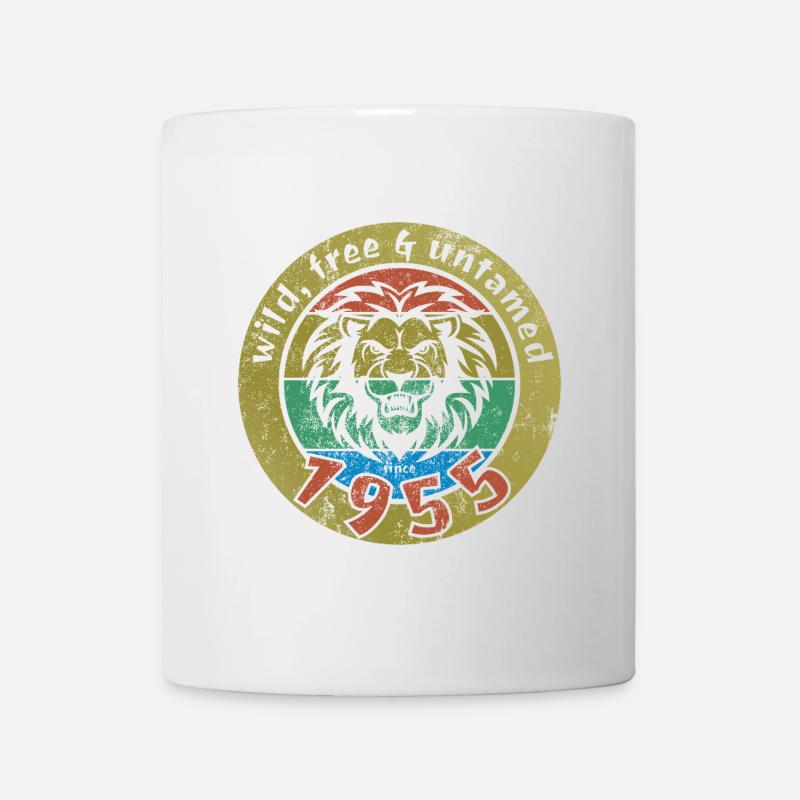 70e anniversaire Sauvage, libre et indompté depuis 1955 - Mug blanc - blanc