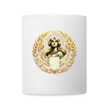 Armoiries de l’Ukraine Femme Cadeau d’or ukrainien - Mug blanc - blanc - Devant