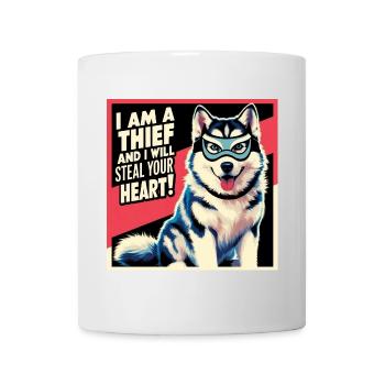 Husky "I am a thief and i will steal your heart" - Mug - white - Front