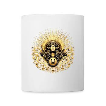 Ukraine Femme Ukrainien Fleur D’or Couronne Cadeau - Mug blanc - blanc - Devant