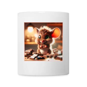 Kleines Schokoladen Mäuschen - Tasse - Weiß - Vorne