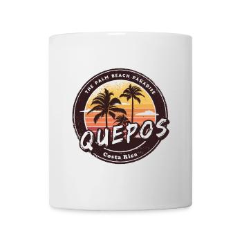 Quepos – Costa Rica Palm Trees Beach Design - Mug - white - Front